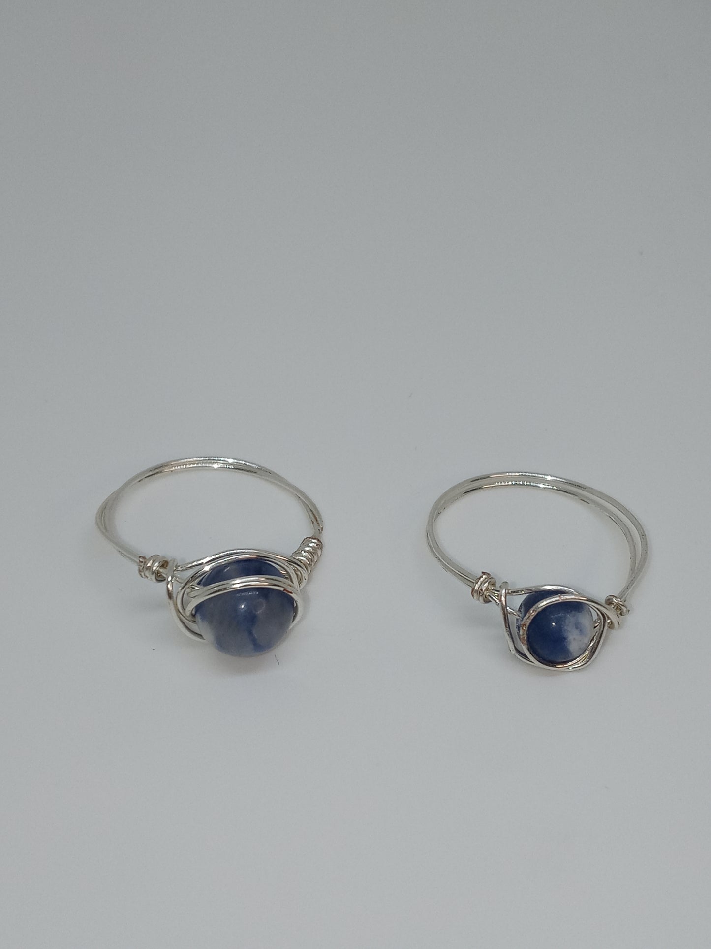 Small Silver Sodalite Rings
