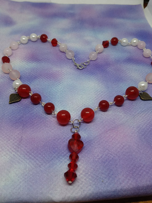 Valentines Heart Bead Necklace